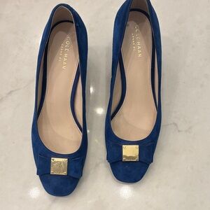 Cole Haan Women's Royal Blue Suede Heels